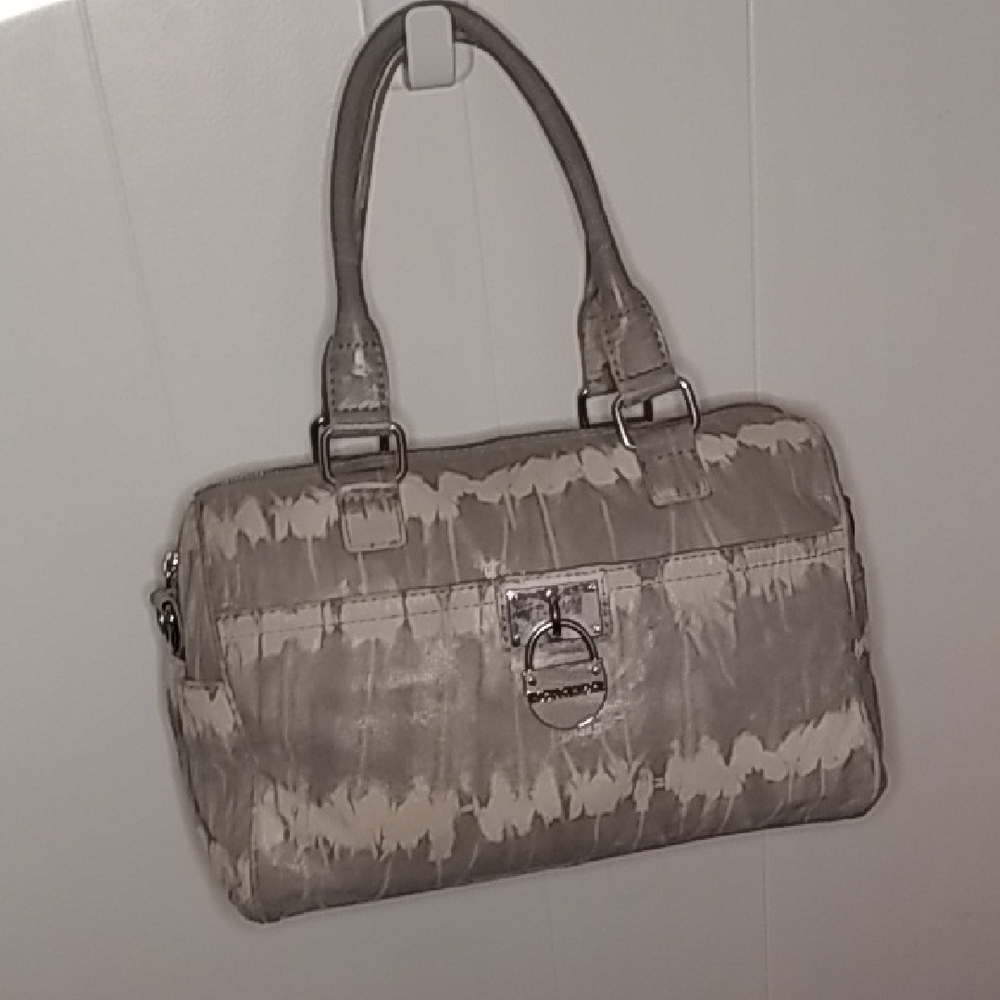 Calvin Klein Cream and Gray Tie-dye Satchel